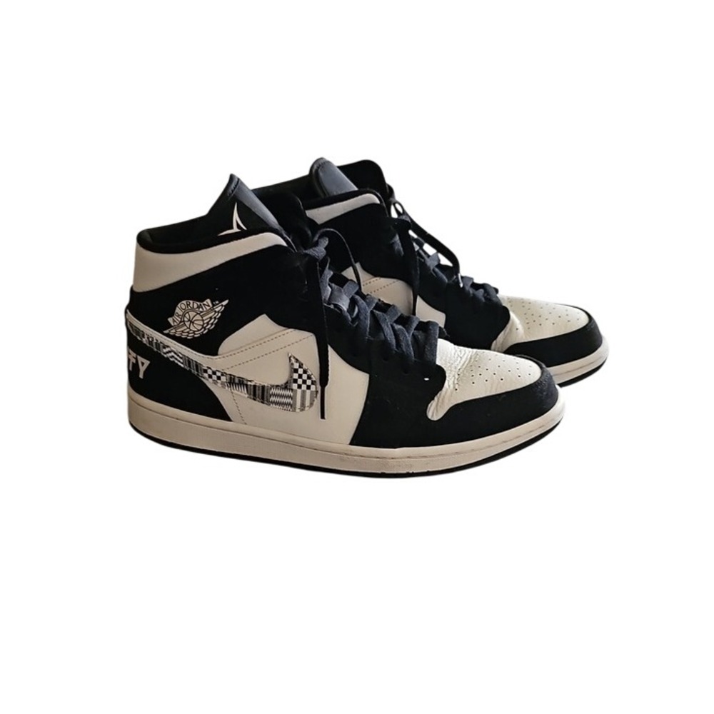 Jordan 1 Mid Melo Equality Black White Streetwear Sneakers Mens 11